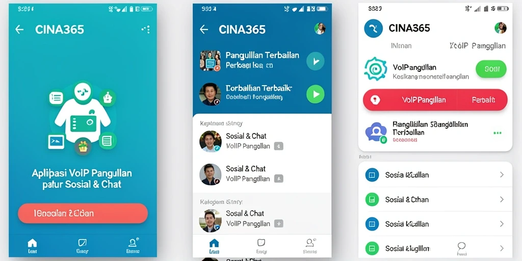 Tampilan aplikasi CINA365 VoIP Panggilan yang user-friendly.