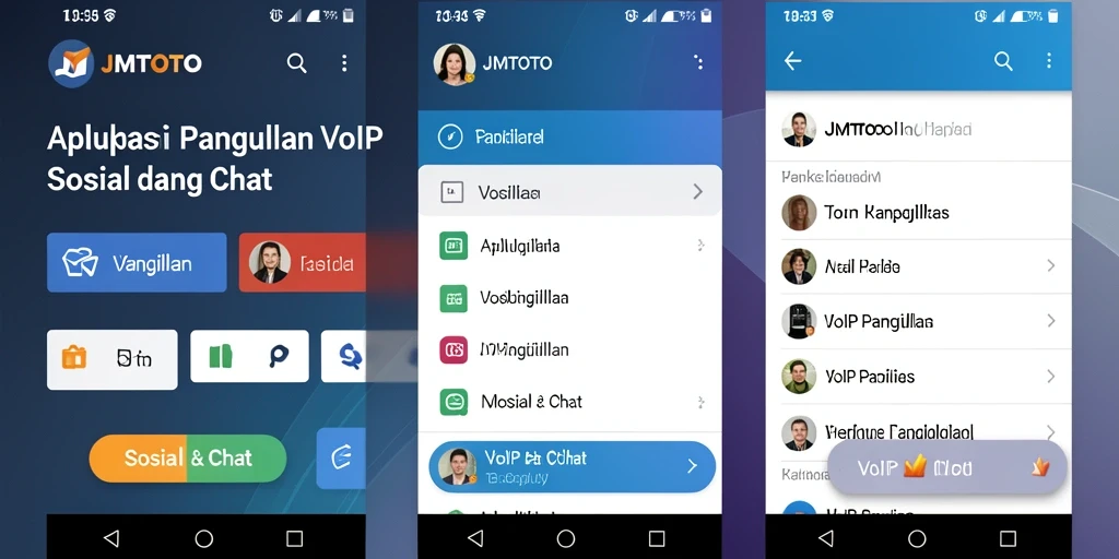 Antarmuka aplikasi JMTOTO untuk Panggilan VoIP yang modern dan intuitif.