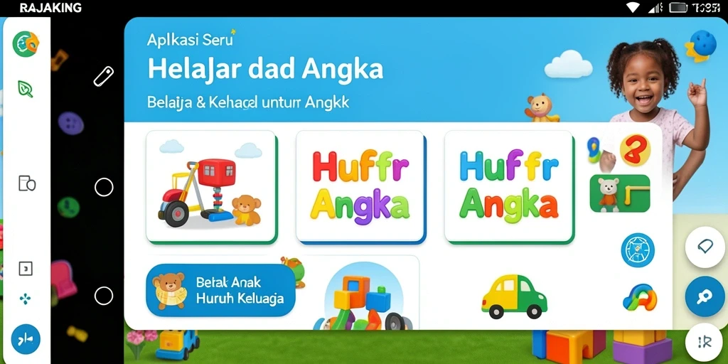 Tampilan antarmuka RAJAKING yang ceria dan interaktif.