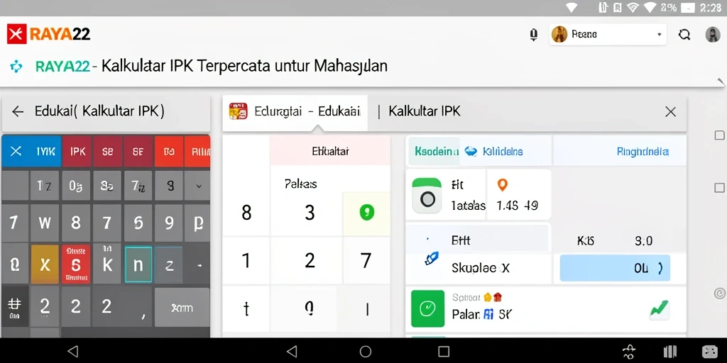 Antarmuka aplikasi RAYA22 yang sederhana dan intuitif untuk Kalkulator IPK.